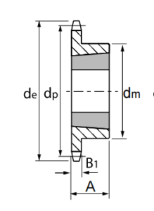 Kettenradkegelbohrung Simplex